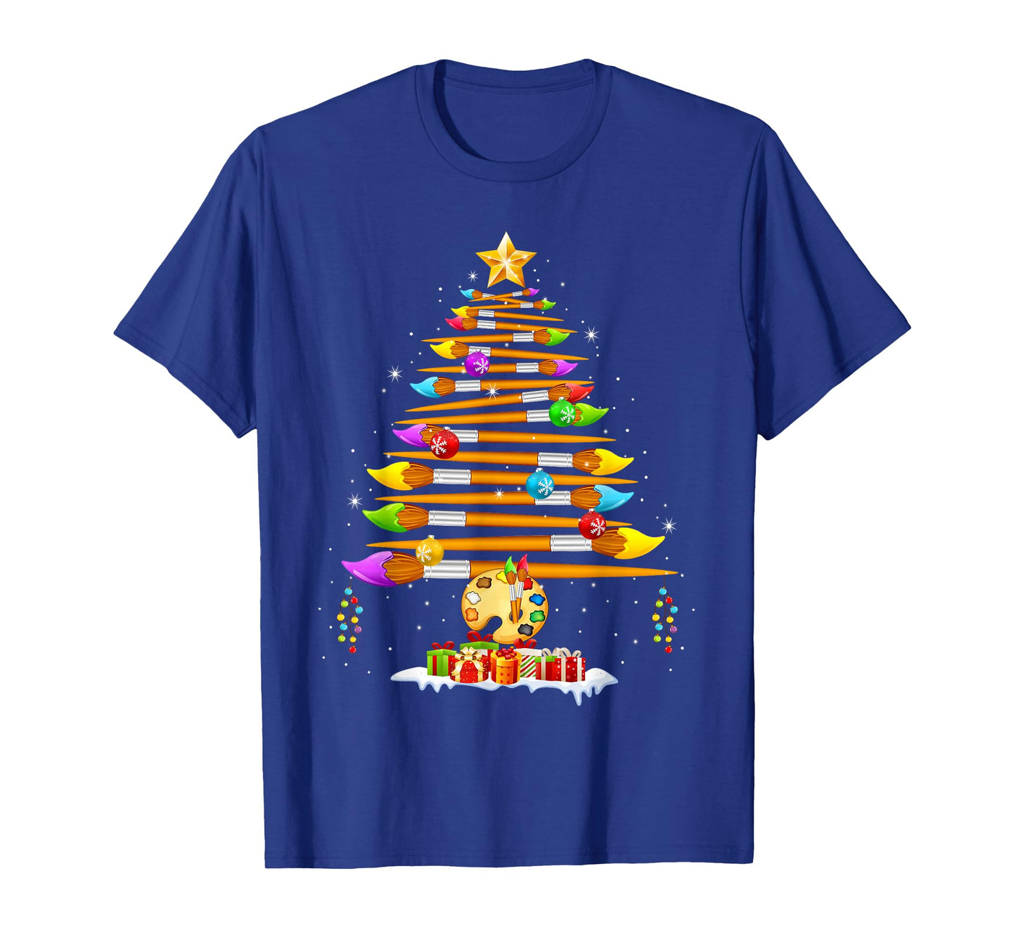 Paint Brush Christmas Tree Decor Painting for Painter Artist T-Shirt