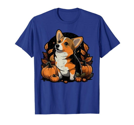 Pumpkin Welsh Corgi costume on Welsh Corgi Halloween T-Shirt