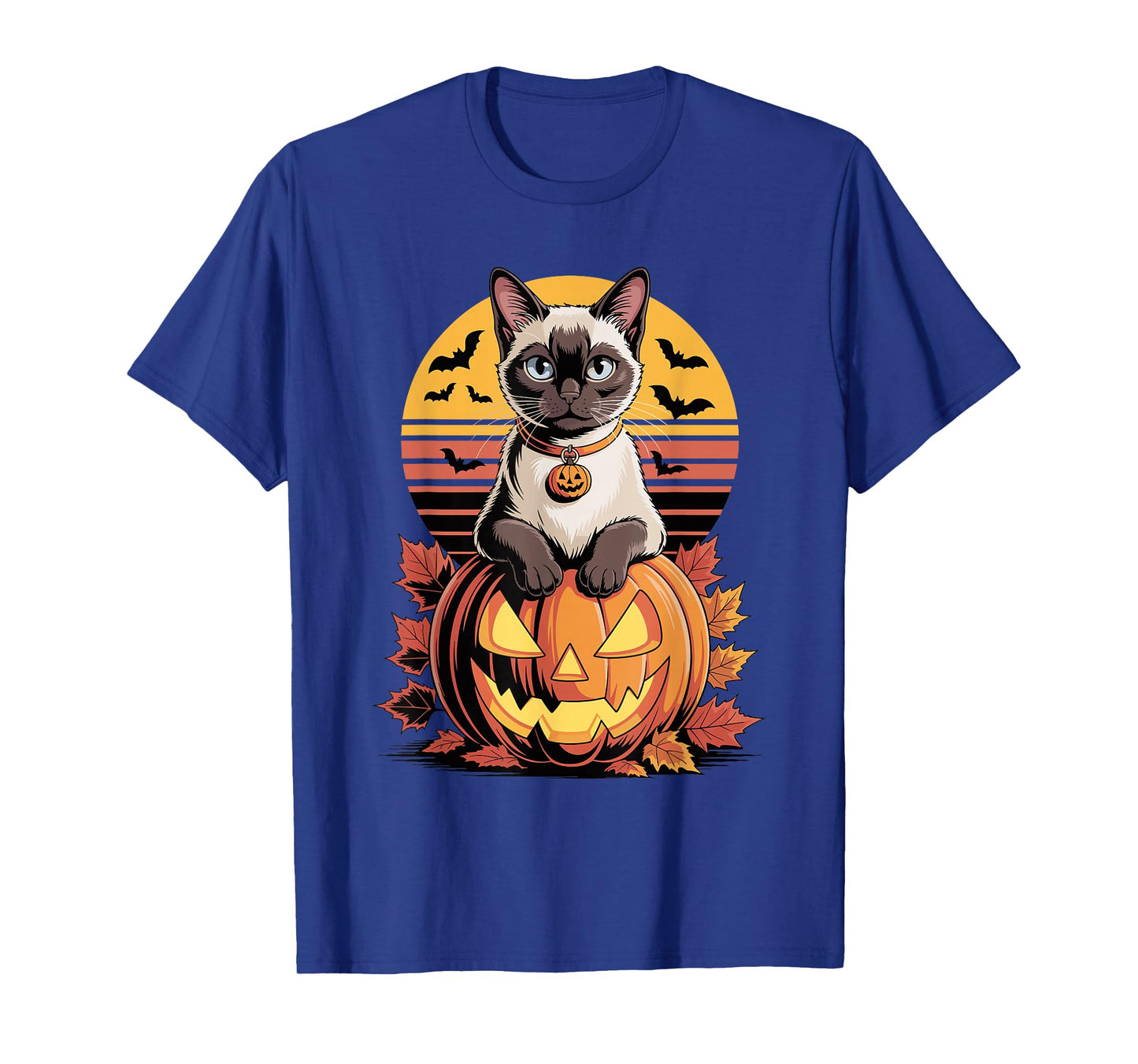 Halloween Retro Siamese Cat Meezer T-Shirt