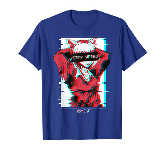 Stay Weird Anime Girl Japanese Vaporwave Aesthetic Waifu T-Shirt