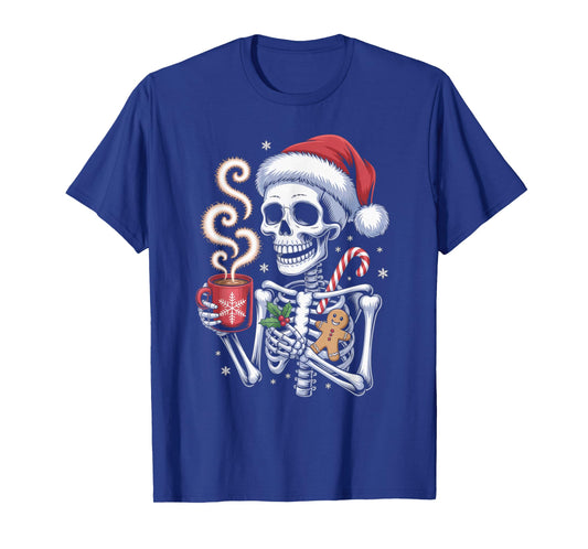 Skeleton Hot Chocolate Spooky Christmas Skeleton T-Shirt