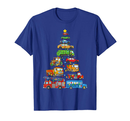 Xmas Light Cars Christmas Tree, Funny Xmas Boys Kids Toddler T-Shirt