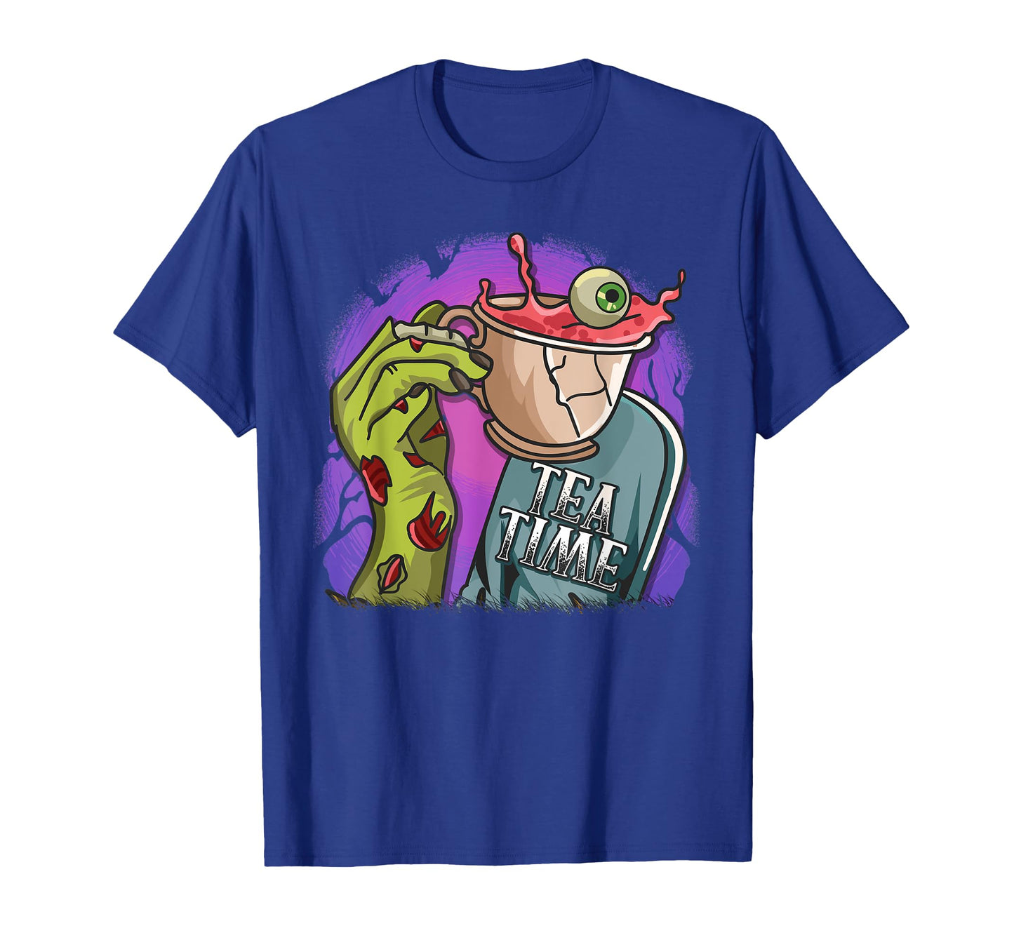 Funny Zombie Hand Tea Time Spooky Halloween Costume T-Shirt
