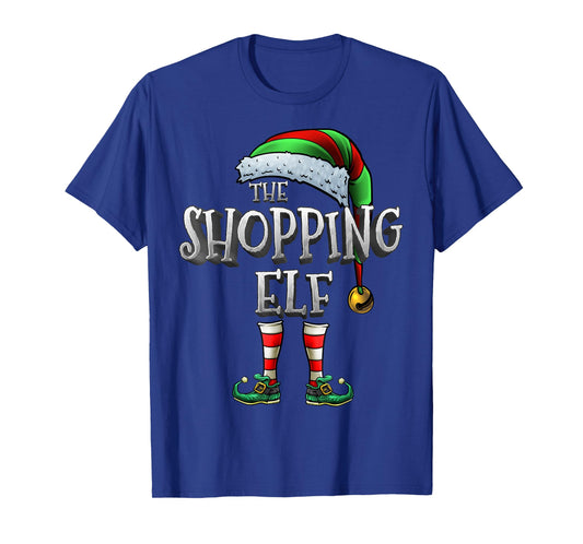 The Shopping Elf Shirt Matching Family Funny Christmas Elf T-Shirt