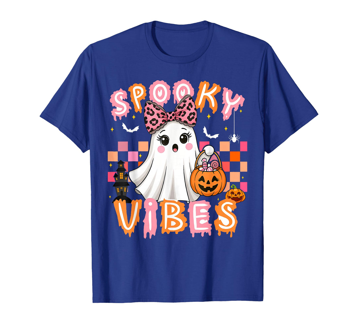 Spooky Vibes Cute Boo Ghost Halloween Costumes Girls T-Shirt