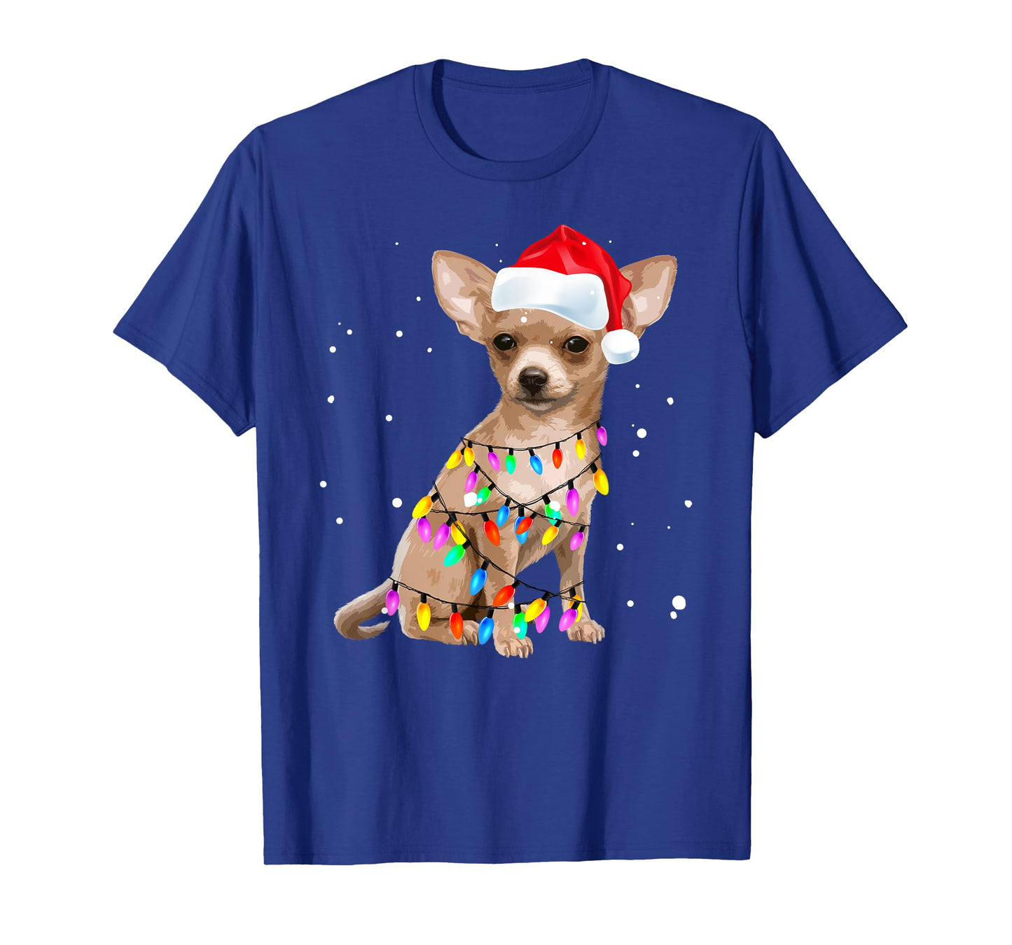 Christmas Lights Chihuahua with Santa Hat Pajamas Shirt T-Shirt