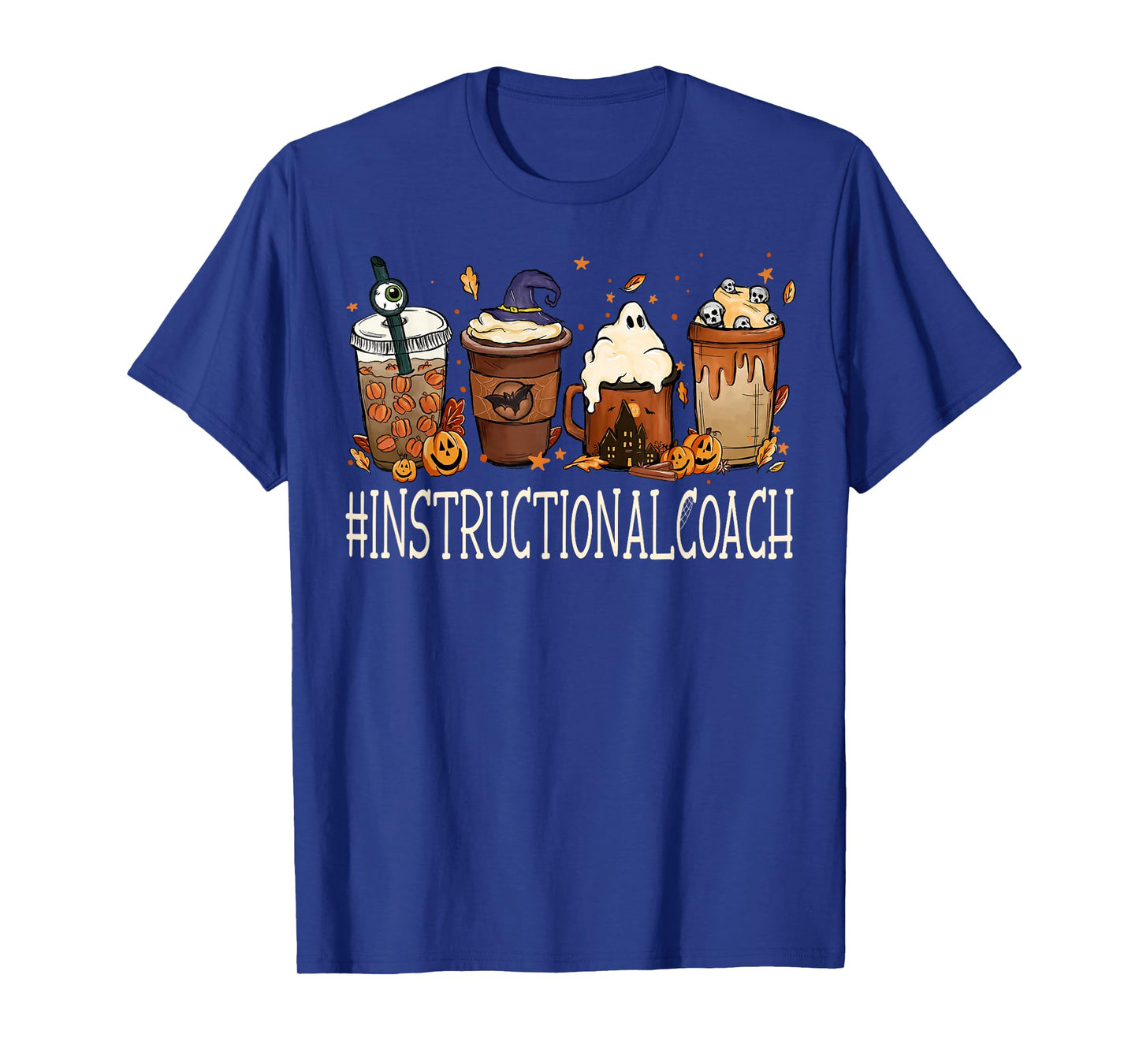 Instructional Coach Horror Coffee Halloween Pumpkin Autumn T-Shirt