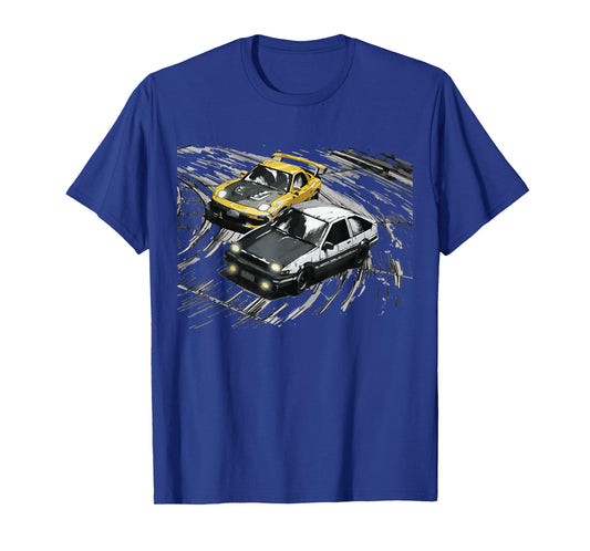 JDM Car Street Drift Race - 86 VS FD Anime Style T-Shirt
