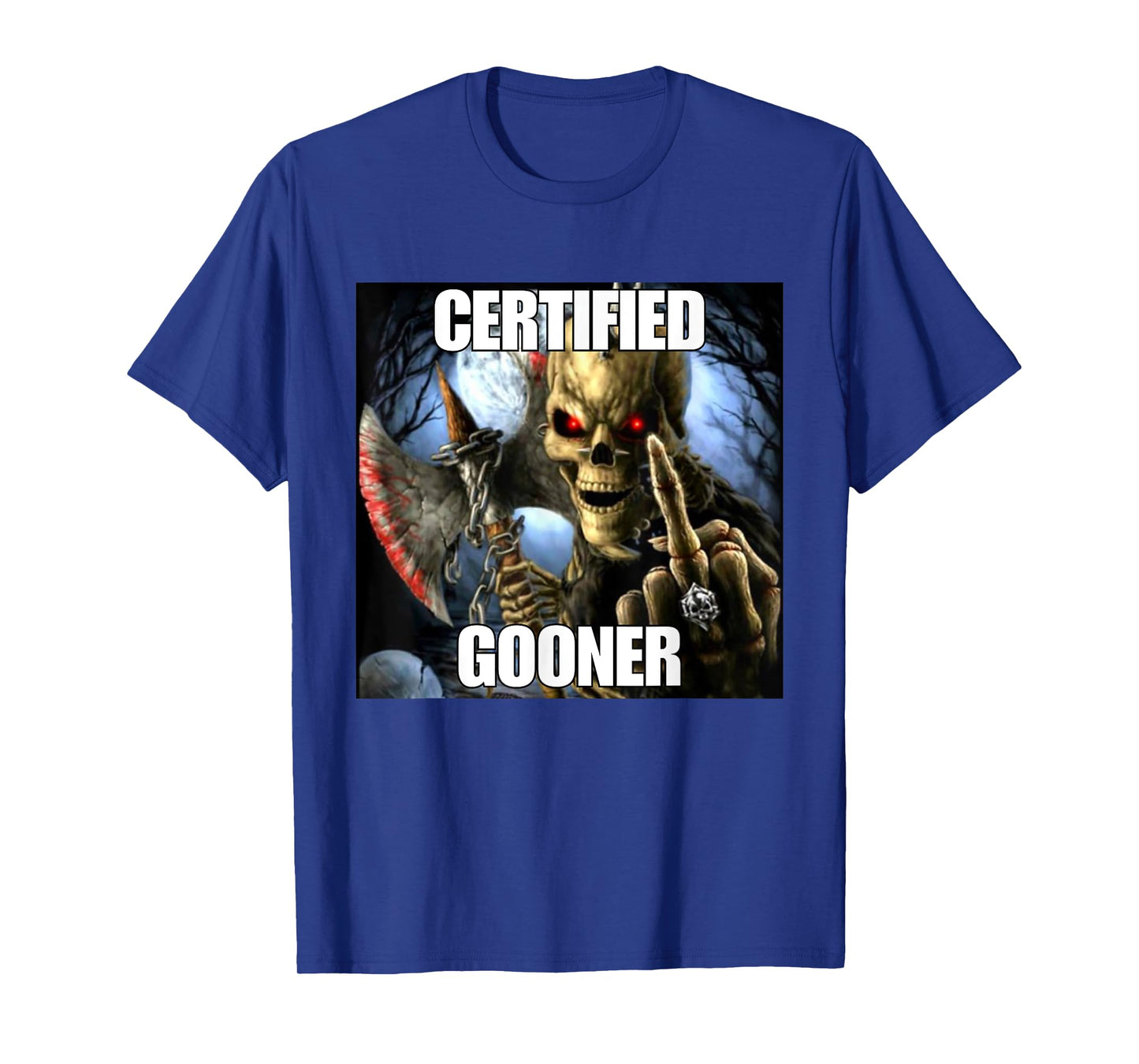 Certified Gooner Funny Cringe Hard Skeleton Meme T-Shirt