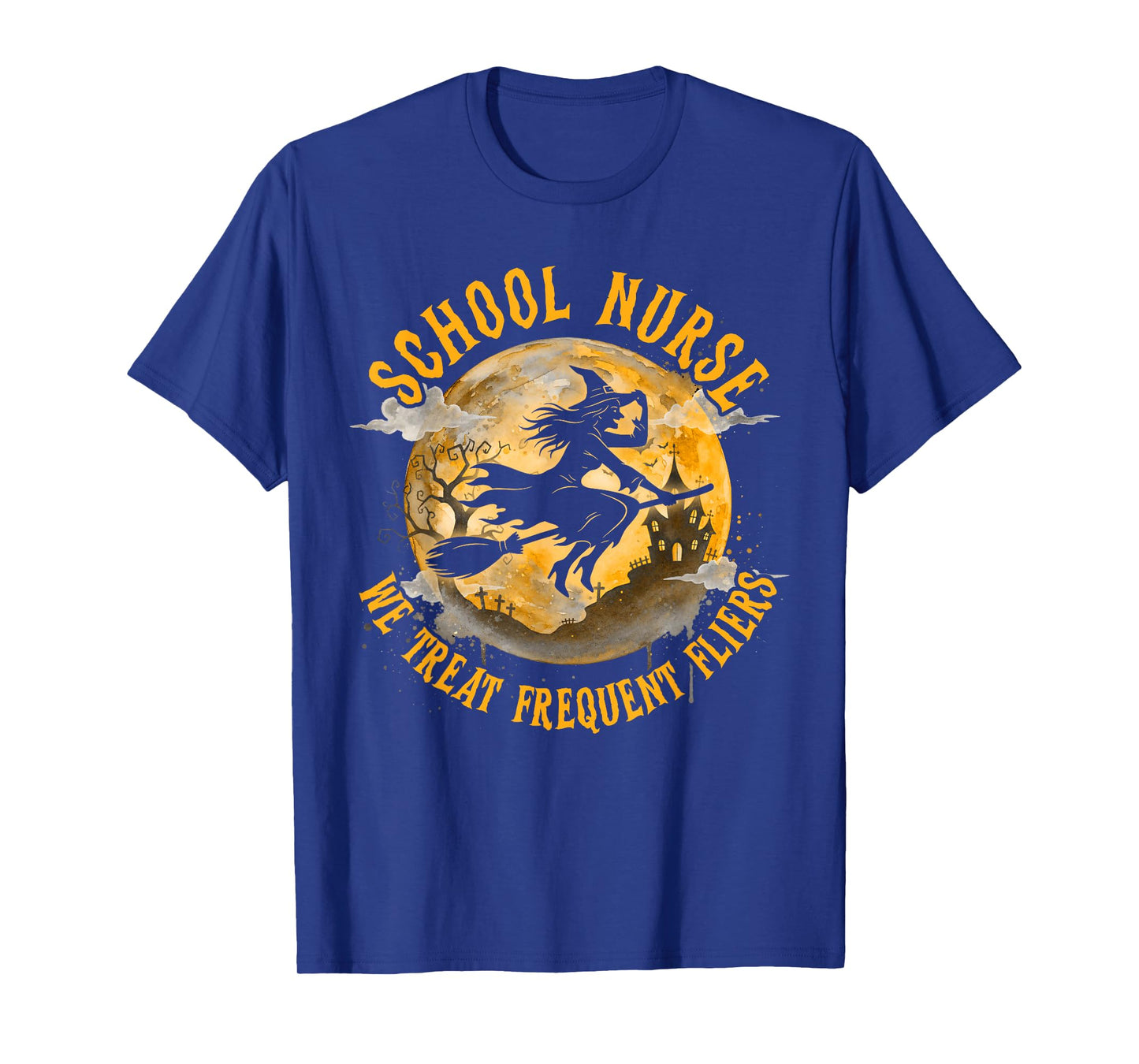 Halloween Vibes Spooky School Nurse We Treat Frequent Fliers T-Shirt