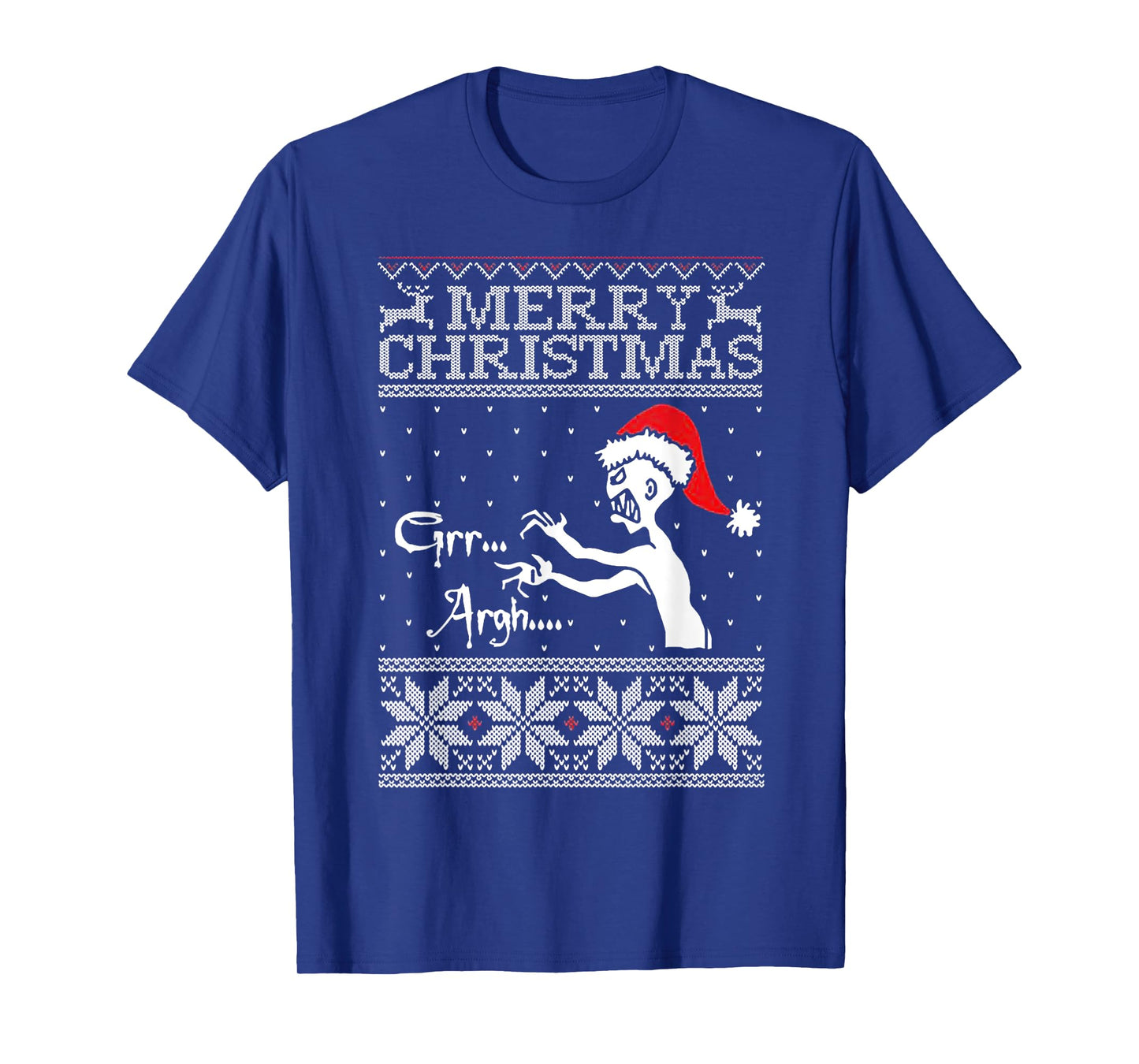 Merry Christmas Grr Argh Ugly Zombie Santa T-Shirt