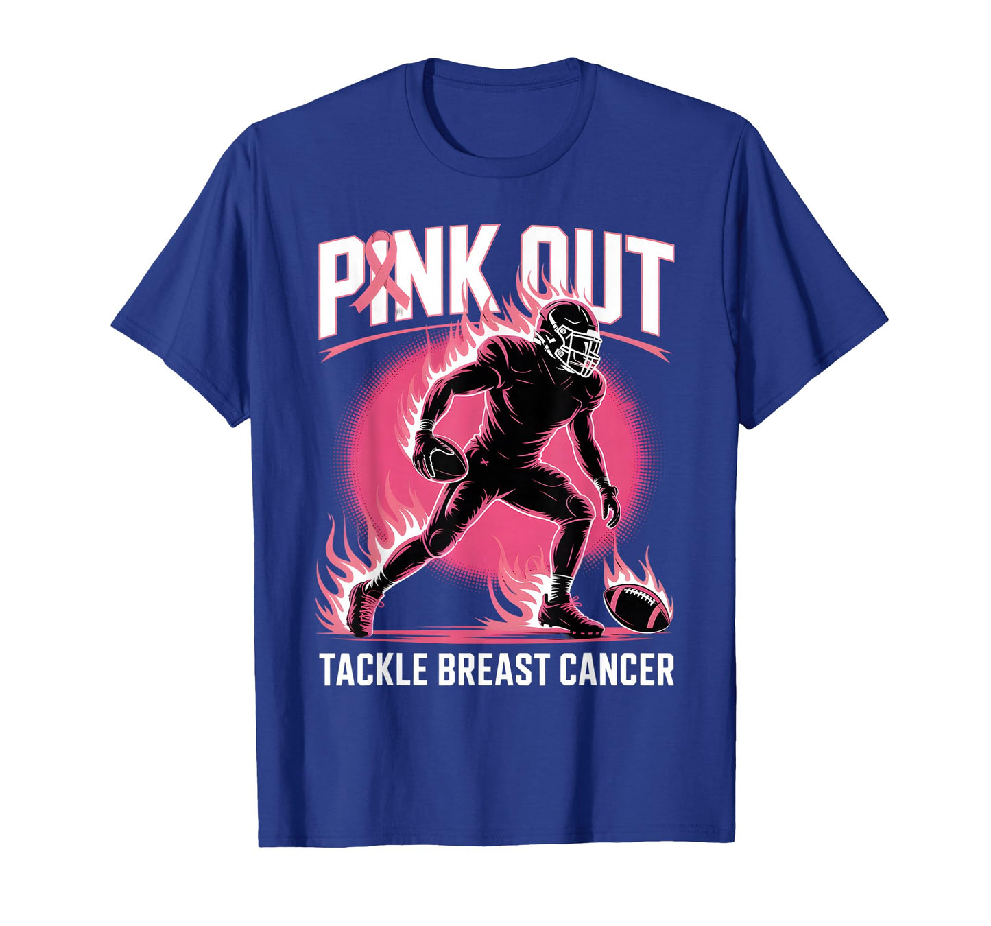 Pink Out Tackle Breast Cancer Team Support American Football T-Shirt