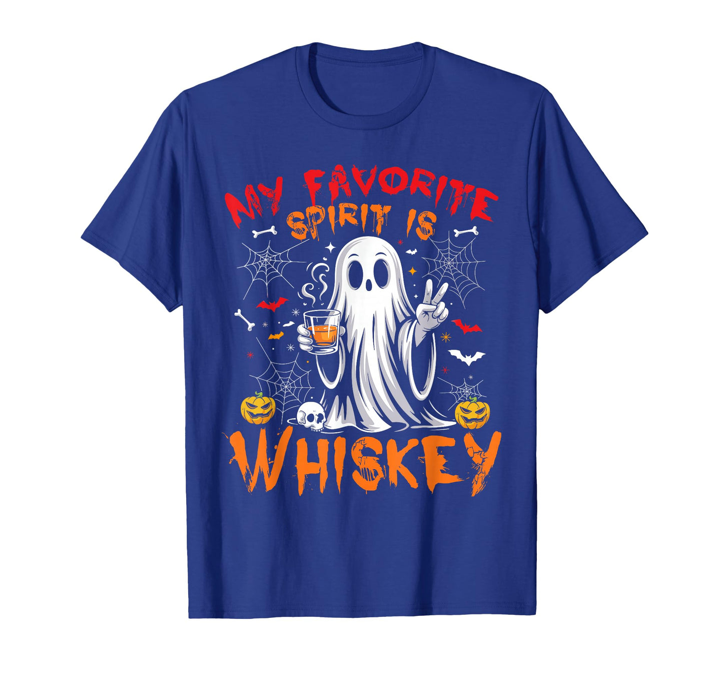 Funny Ghost Halloween My Favorite Spirit is Whiskey Men T-Shirt