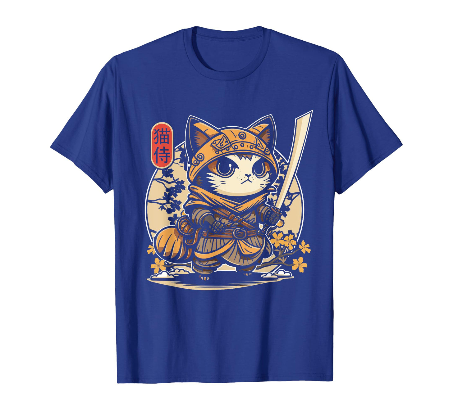 Japanese Samurai Cat Tattoo, Kawaii Ninja Cat T-Shirt