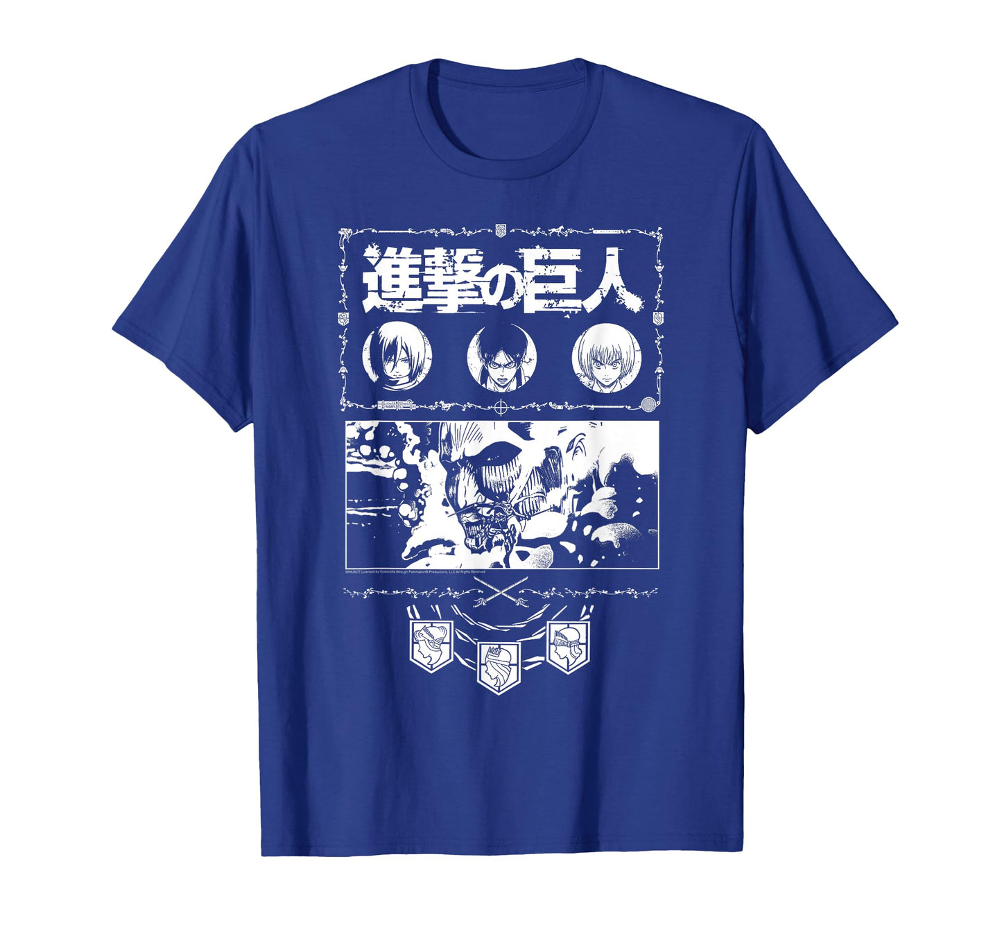 Attack on Titan Ornate Collage White Print AOT Anime T-Shirt