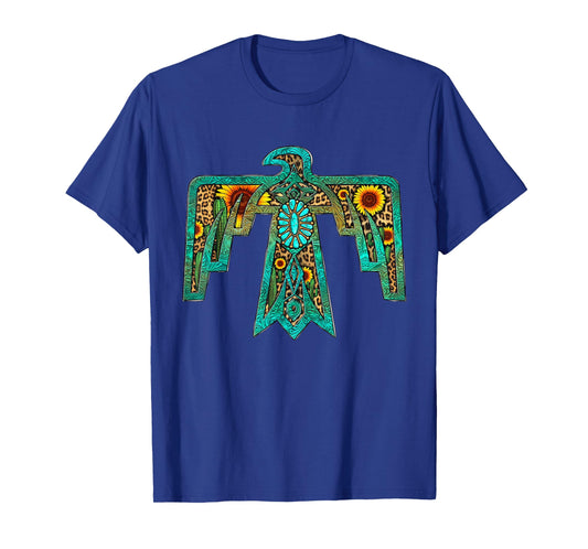 Western Southern Native American Thunderbird Sunflowers T-Shirt