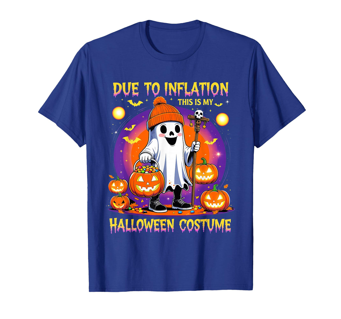 Due to Inflation Funny Ghost Halloween Costume T-Shirt