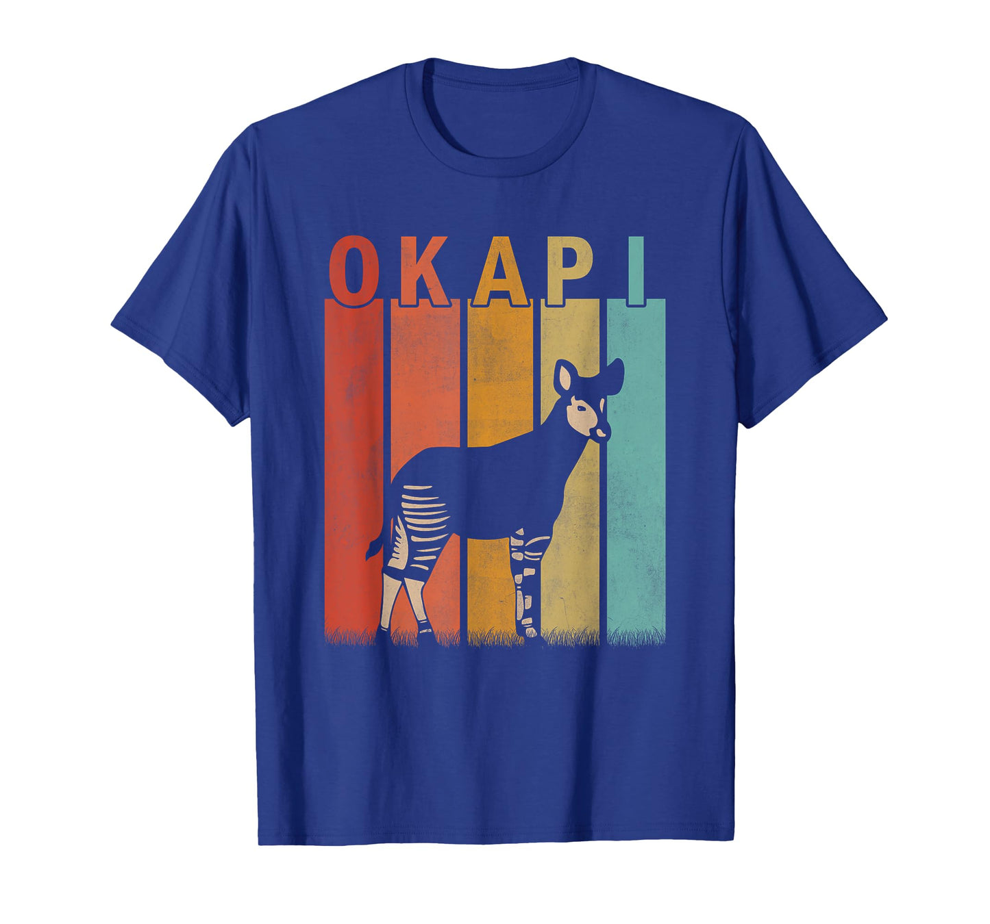 Distressed Okapi Lover Men Women Kid Cute Okapi Retro T-Shirt