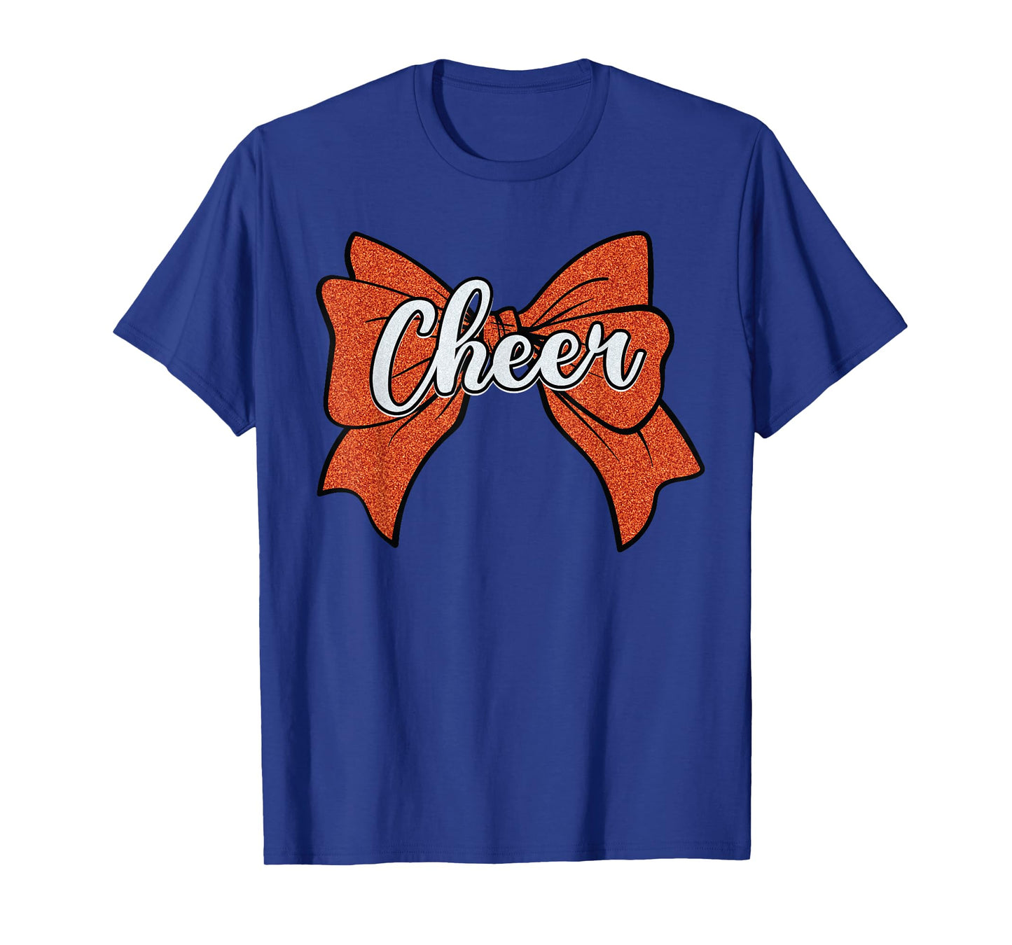 Coquette Orange Cheer Bow Sport Cheerleader Cheerleading T-Shirt