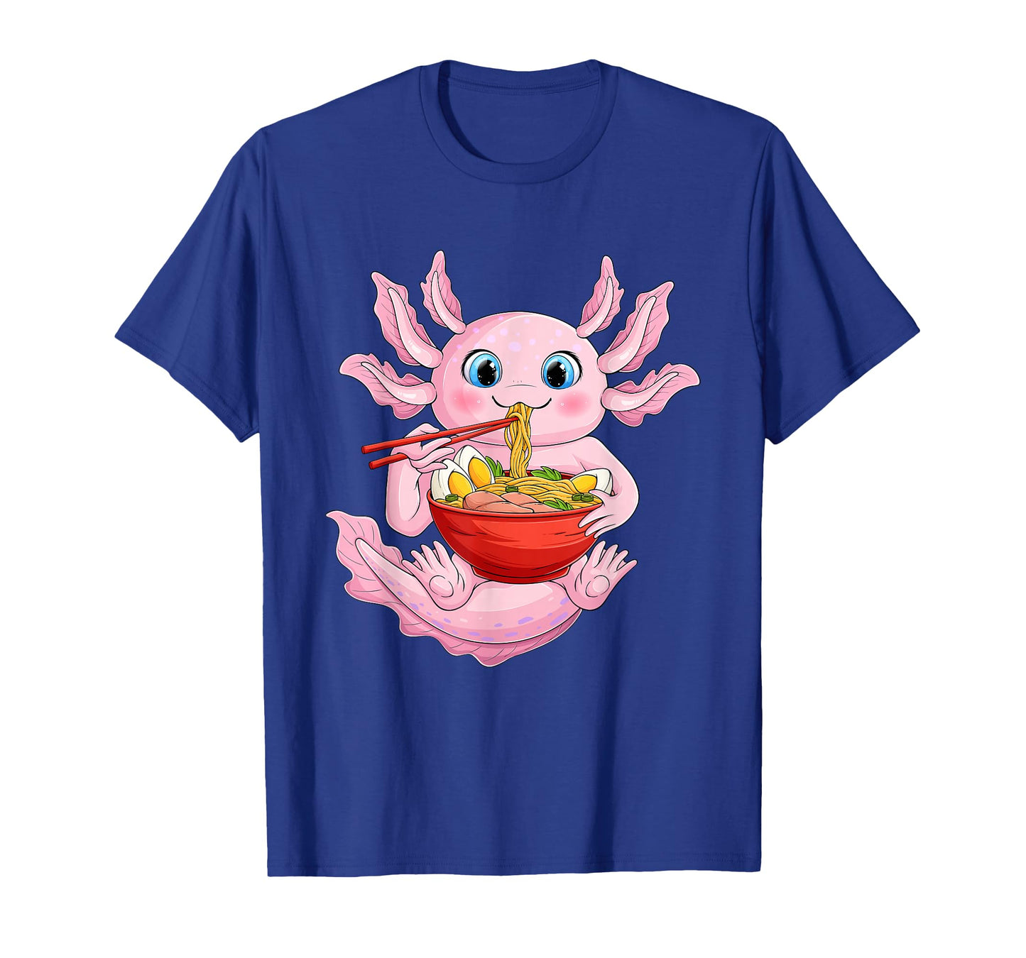 Axolotl Eating Ramen Noodle Design – Kawaii Style T-Shirt