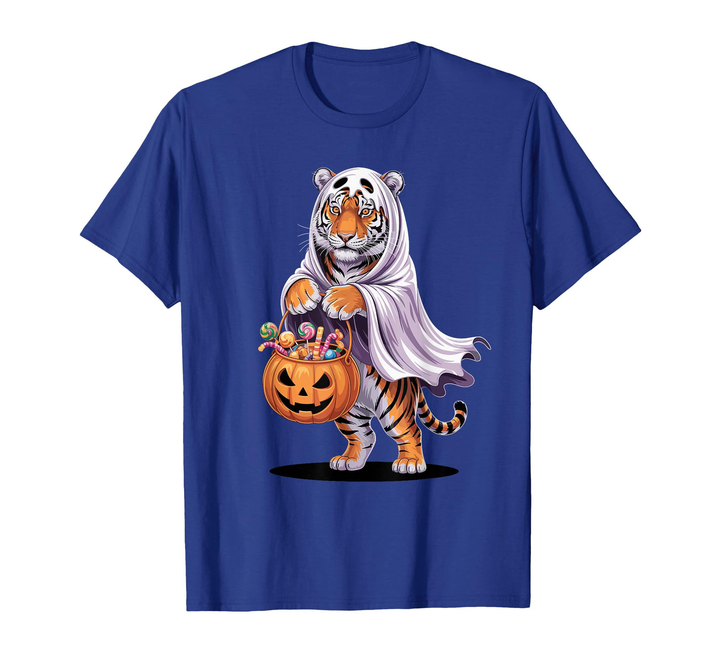 Halloween Tiger Ghost Pumpkin Trick Or Treat Candies T-Shirt
