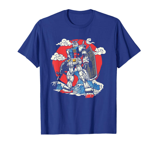 Anime Japanese Robot Kanagawa Japanese Ocean Wave Art T-Shirt