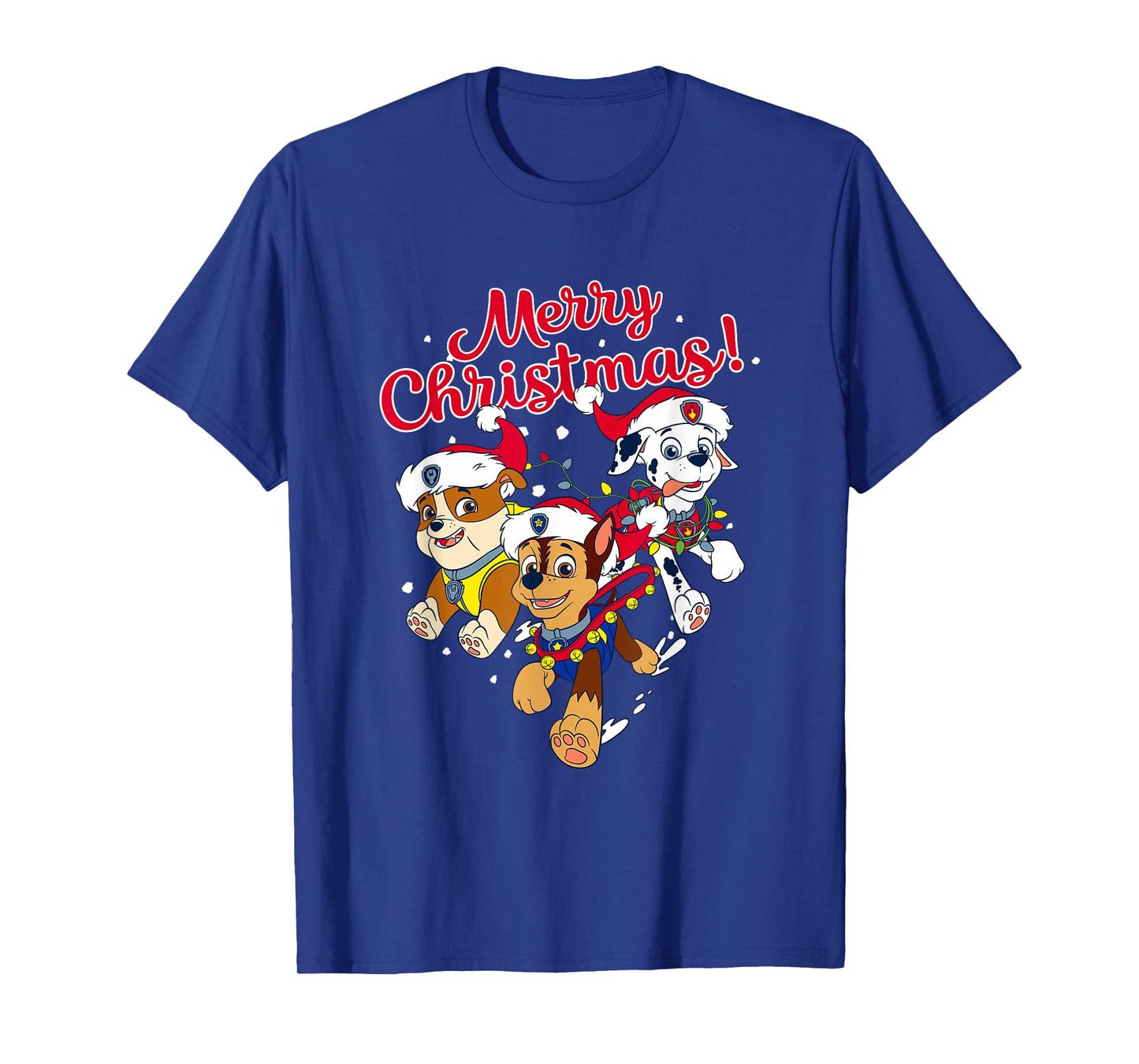 Paw Patrol Rubble Marshall Chase Merry Christmas T-Shirt