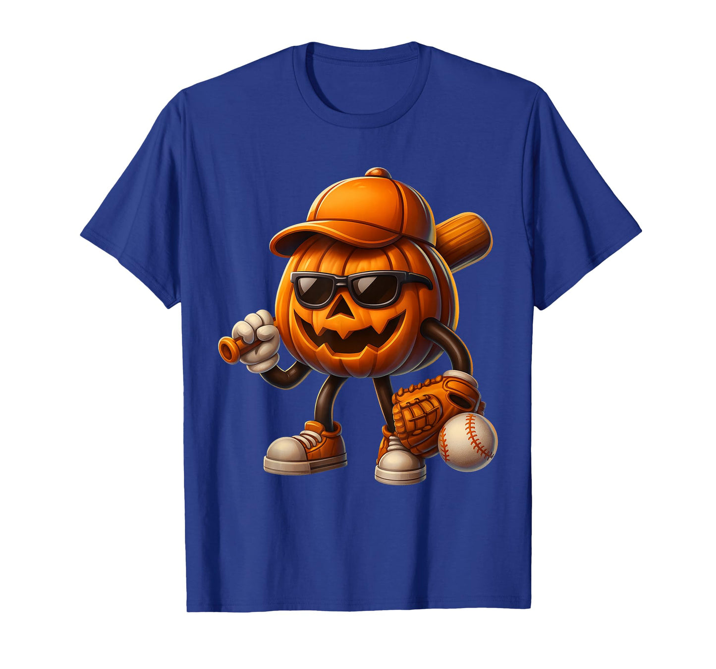 Spooky Jack O lantern Baseball Halloween Costumes Mens Boys T-Shirt