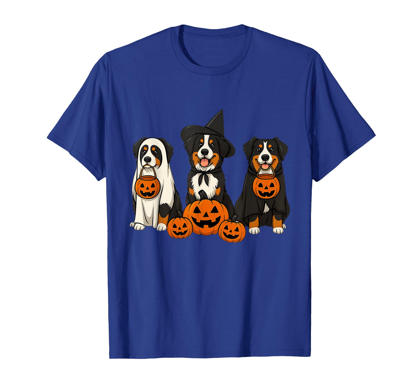 Ghost and Witch Bernese Mountain Dog Halloween for Women T-Shirt