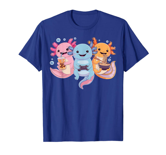Axolotl Boba Tea Bubble Tea Axolotl Gaming Ramen Axolotl T-Shirt, Small, Black