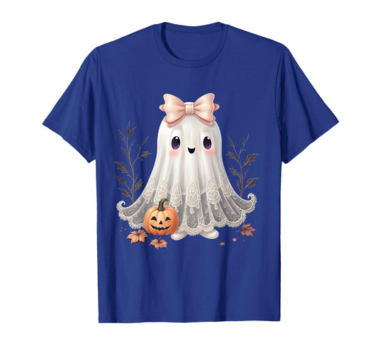 Lace Ghost Halloween Coquette Bow Vintage Women Girls T-Shirt