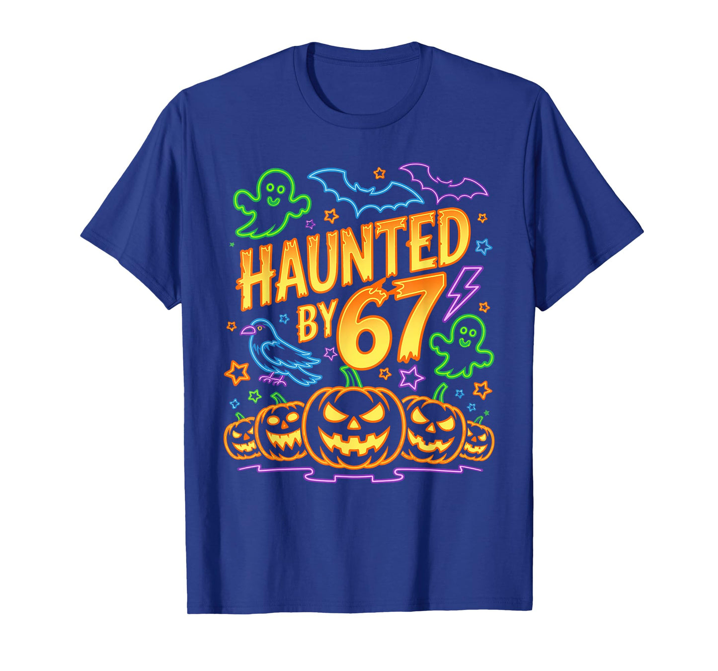 Haunted by 67 – Funny Six Seven Meme 6 7 Halloween Costume T-Shirt