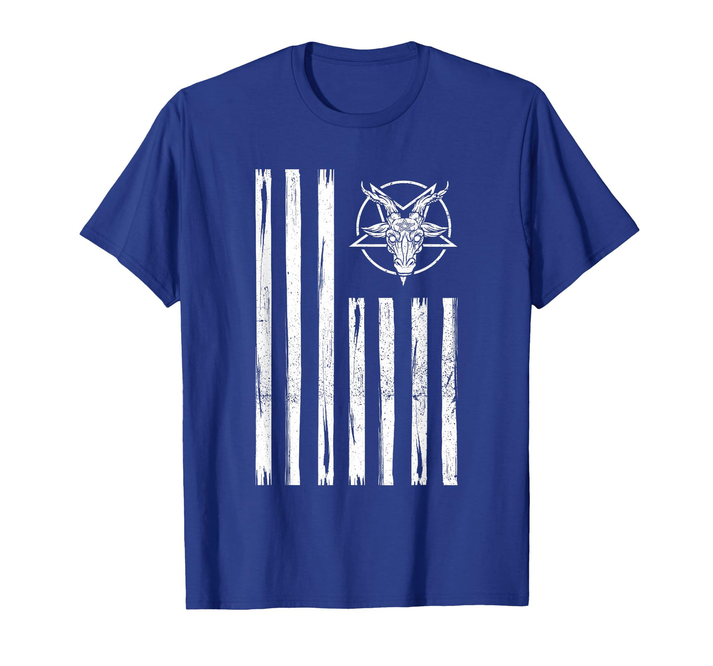 Patriotic Satan American Flag Occult Pentagram Baphomet 666 T-Shirt