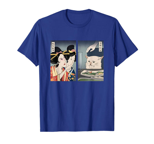 Lady Yelling at Cat Meme Traditional Japanese T-Shirt