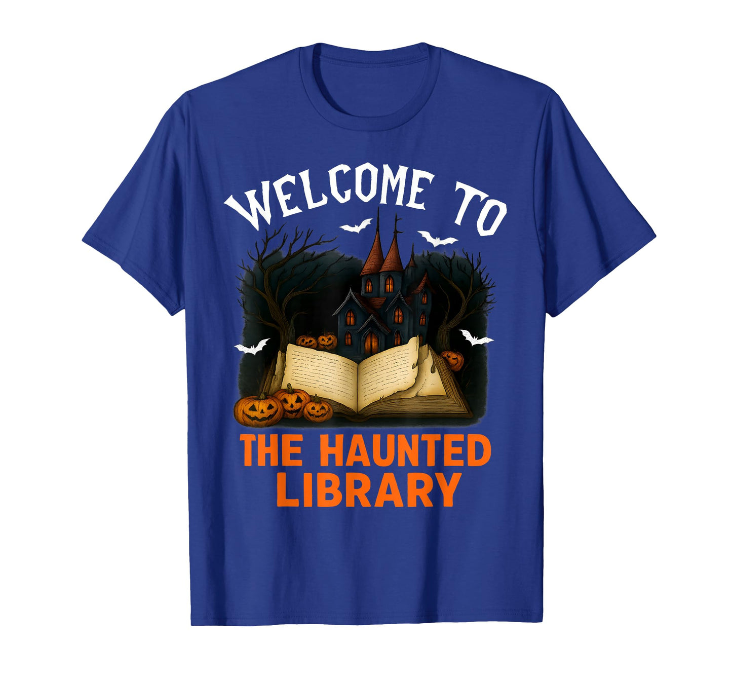 Retro Funny Halloween Welcome to The Haunted Library T-Shirt