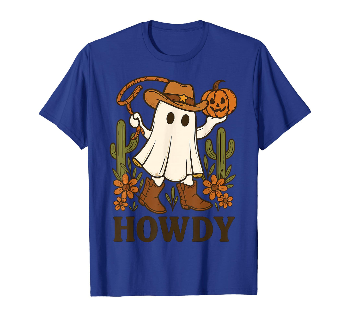 Retro Cowboy Ghost Howdy Cowgirl Halloween Shirt T-Shirt
