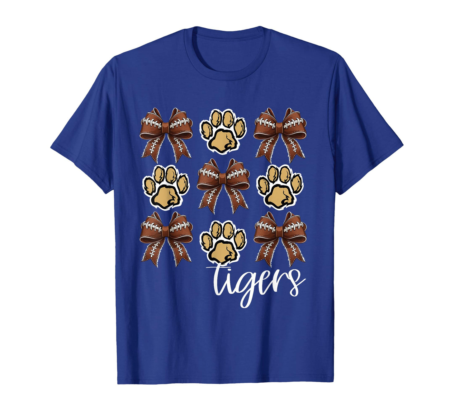 Tigers Football Mom Coquette Bows Game Day Gold Tigers T-Shirt