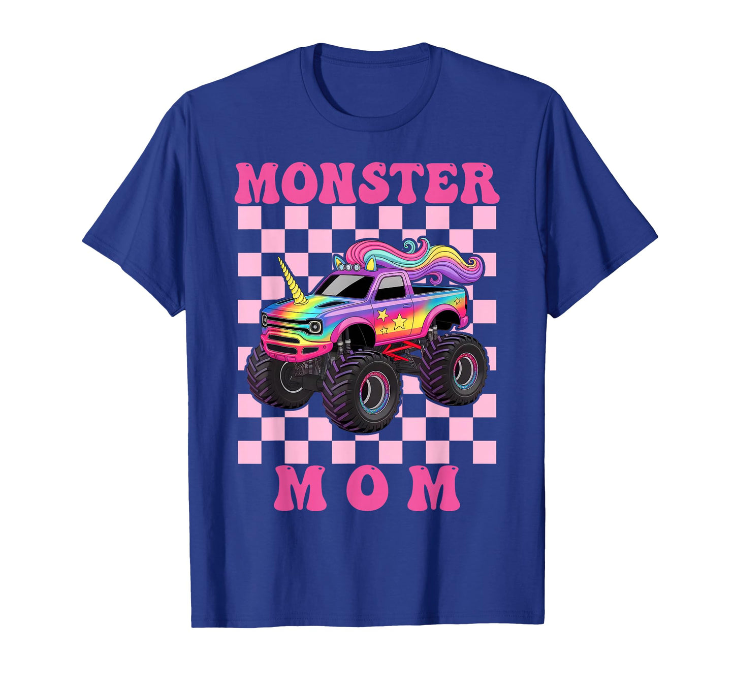 Monster Truck MoM Pink Monster Trucks Lover Mom Groovy T-Shirt