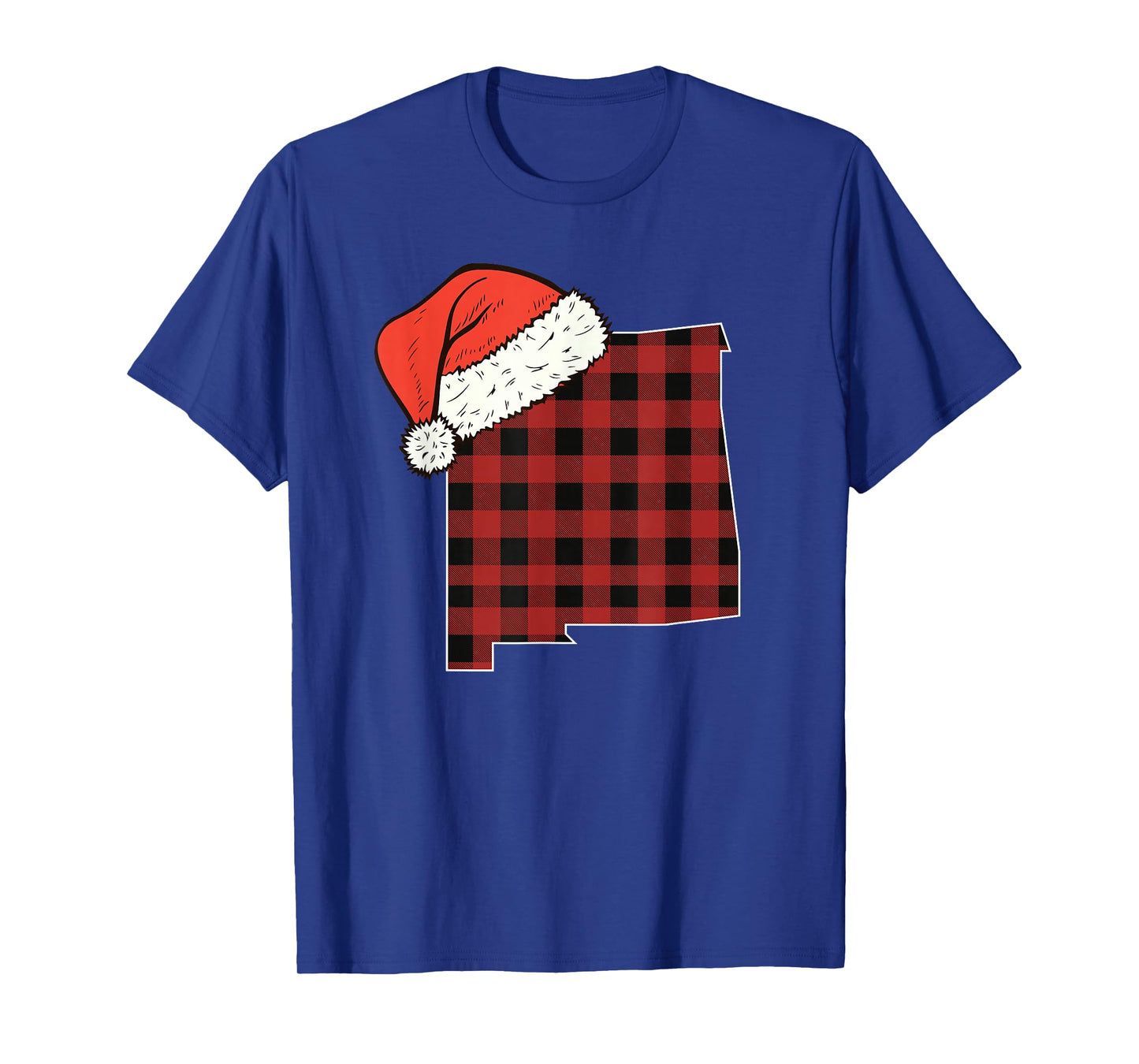 New Mexico Plaid Christmas Santa Hat Holiday Matching T-Shirt