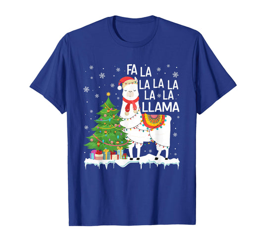 FA La La Llama Christmas Funny Xmas Pajamas Animal Lover T-Shirt