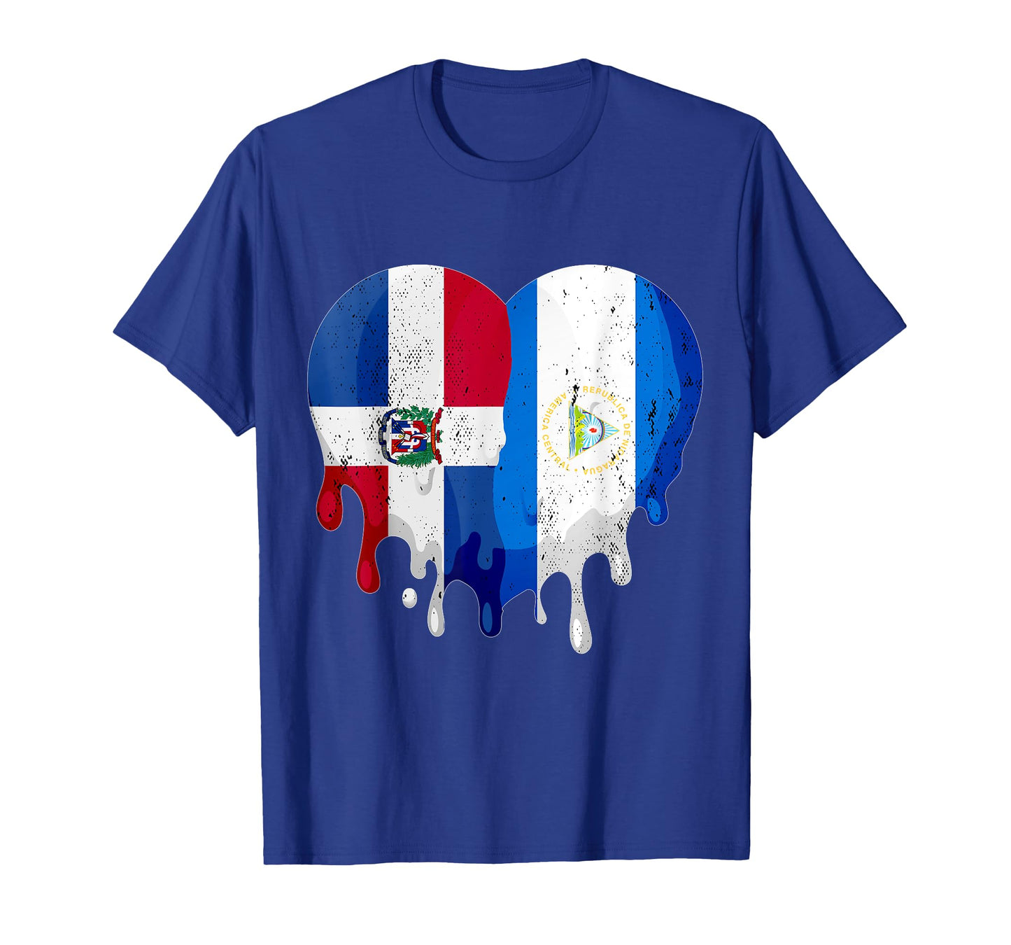Dominican Republic Nicaragua Flag Heart Citizen Patriot T-Shirt