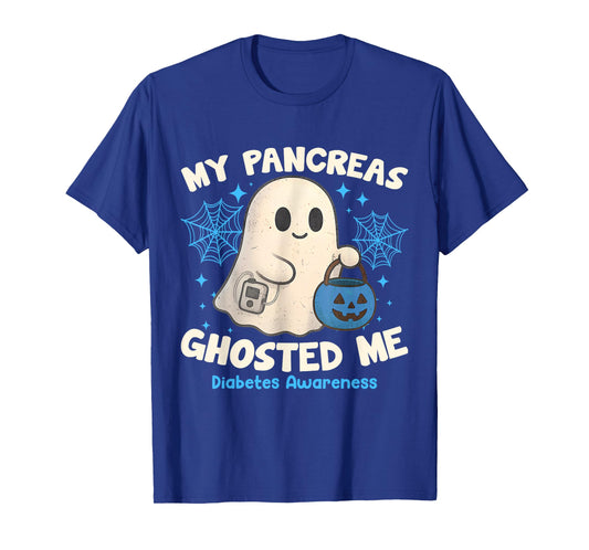 Funny Halloween Diabetes Awareness My Pancreas Ghosted Me T-Shirt