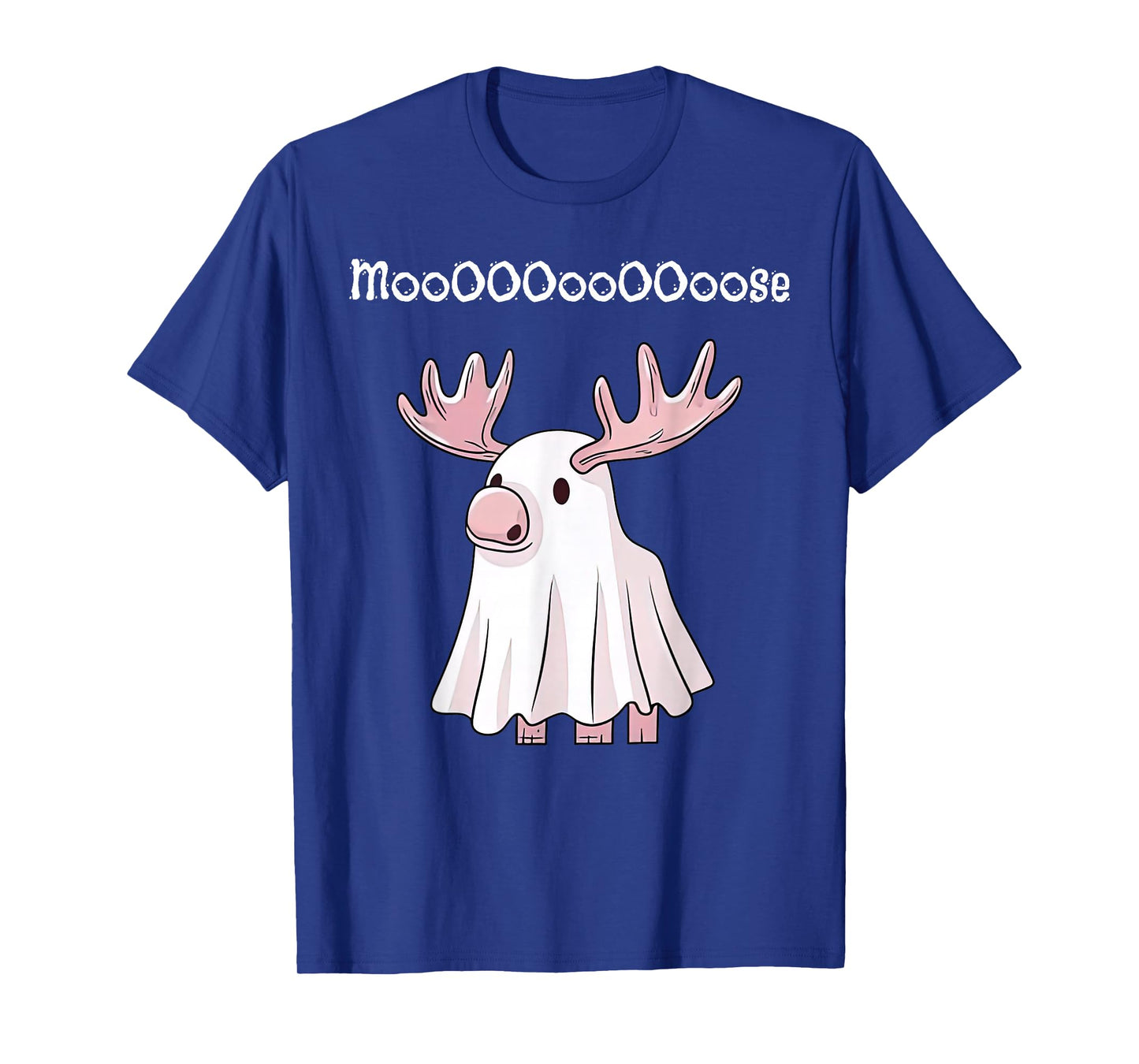 Halloween Ghost Moose Nature Outdoorsy Camping Animal Lover T-Shirt