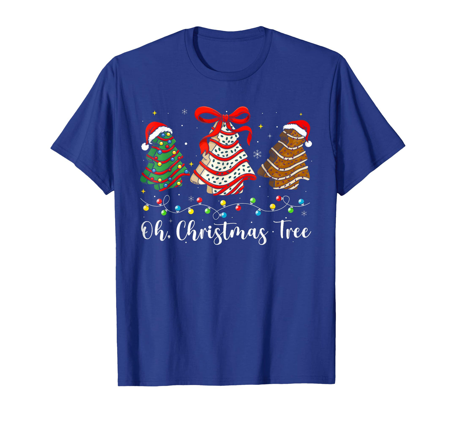 Groovy Oh Christmas Tree Cakes Debbie Becky Jen Cake Lovers T-Shirt