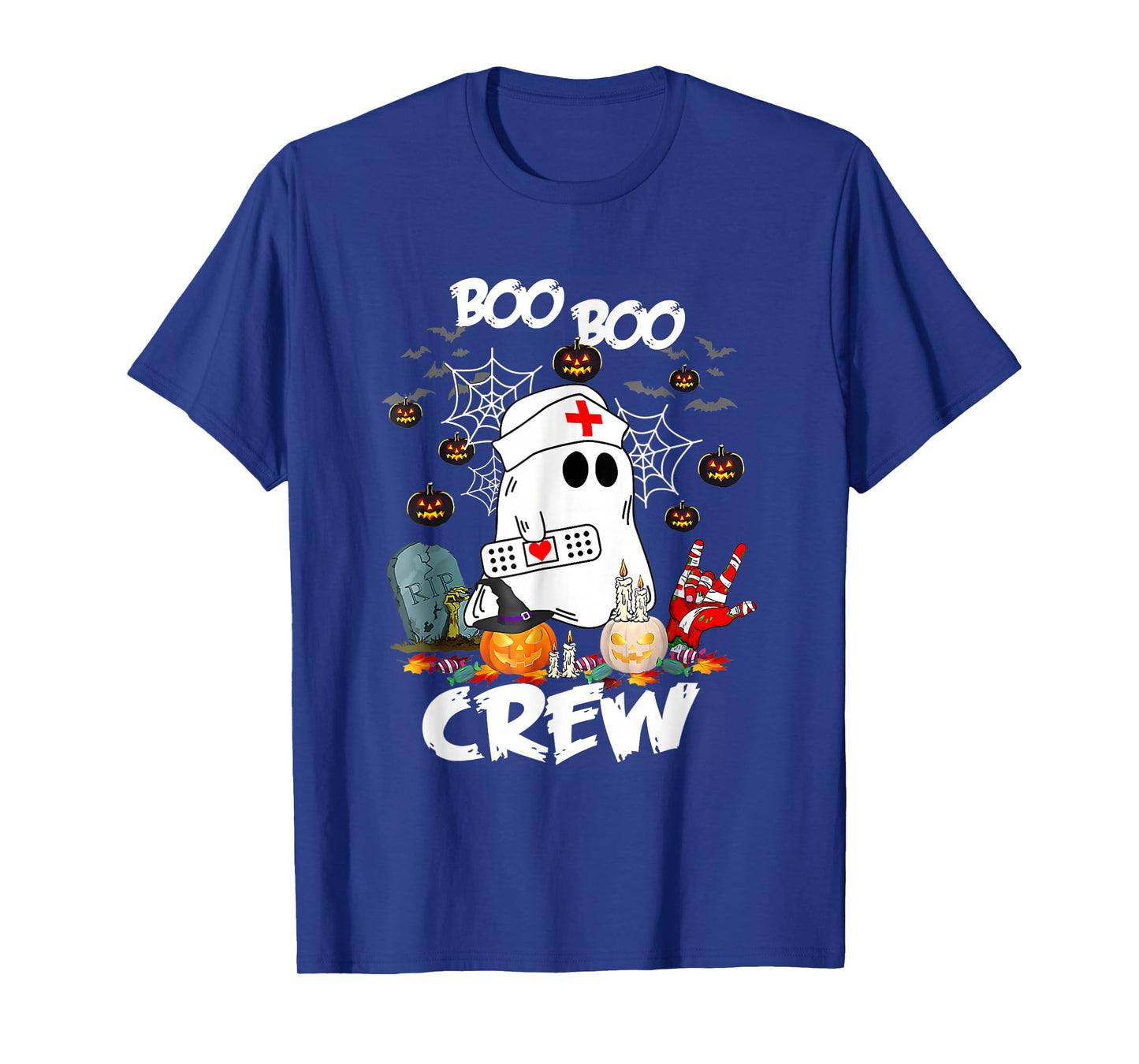 Boo Boo Crew Ghost Nurse Retro Halloween Nursing T-Shirt