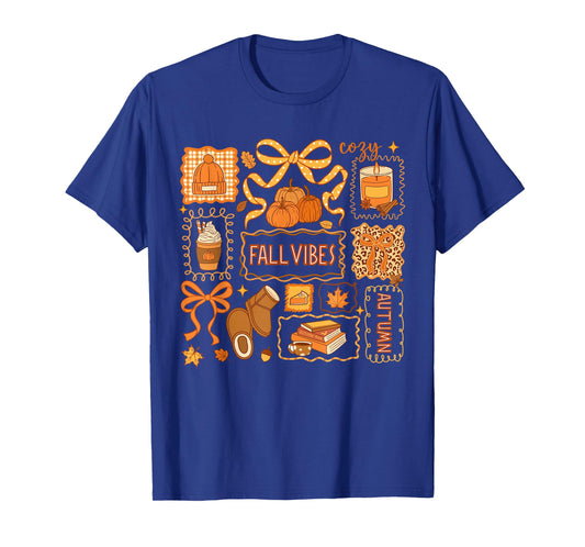 Fall Vibes Autumn Coquette Pumpkin Thanksgiving Coffee Women T-Shirt
