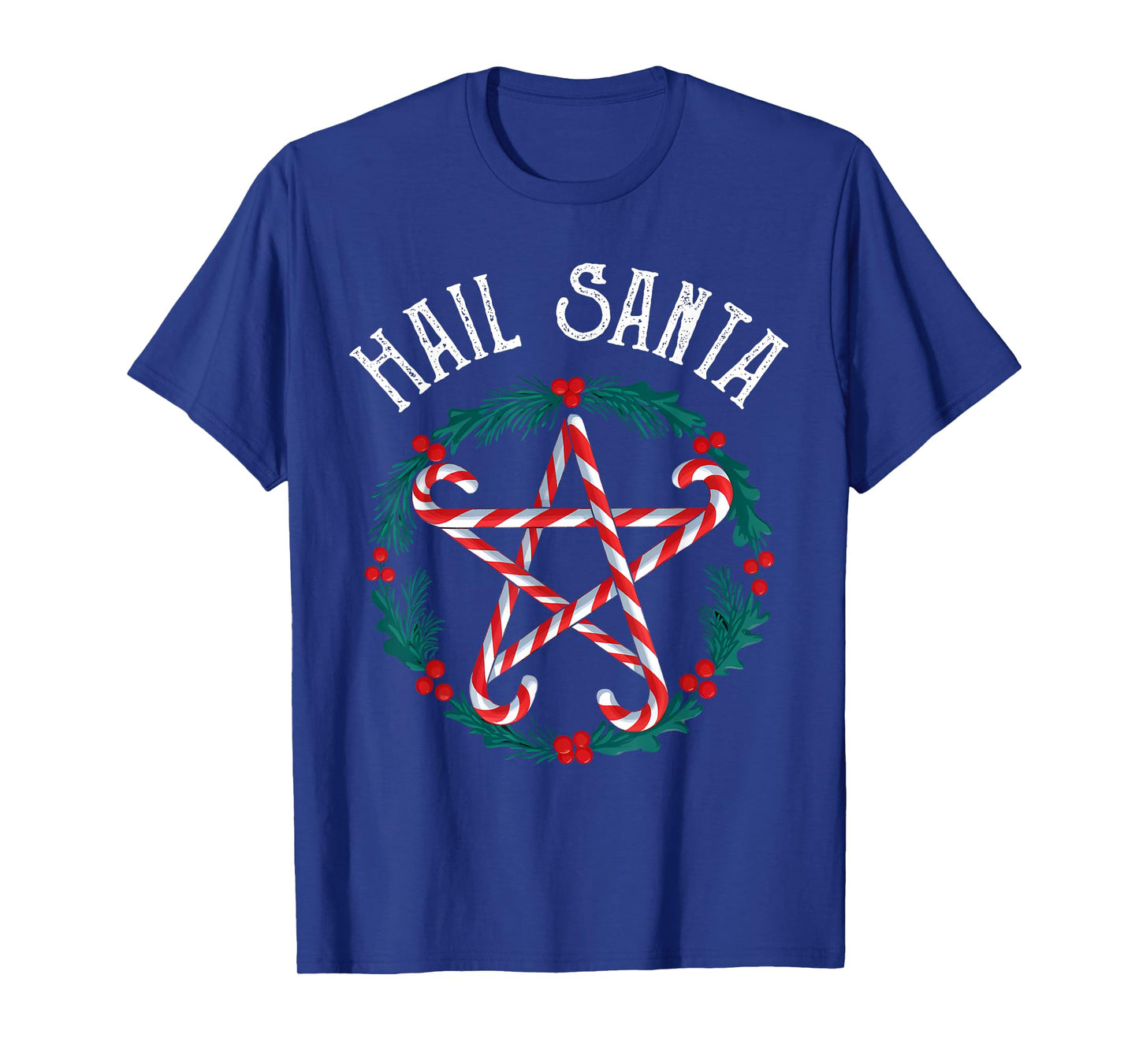 Hail Santa Candy Cane Pentagram Gothmas Funny Goth Christmas T-Shirt