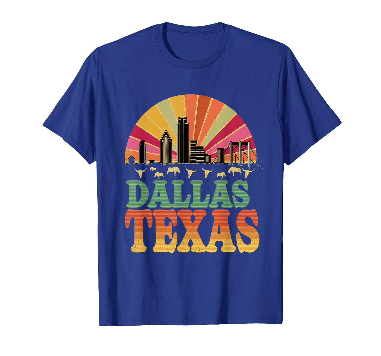 Vintage Dallas Texas Skyline Cityscape Retro Style T-Shirt