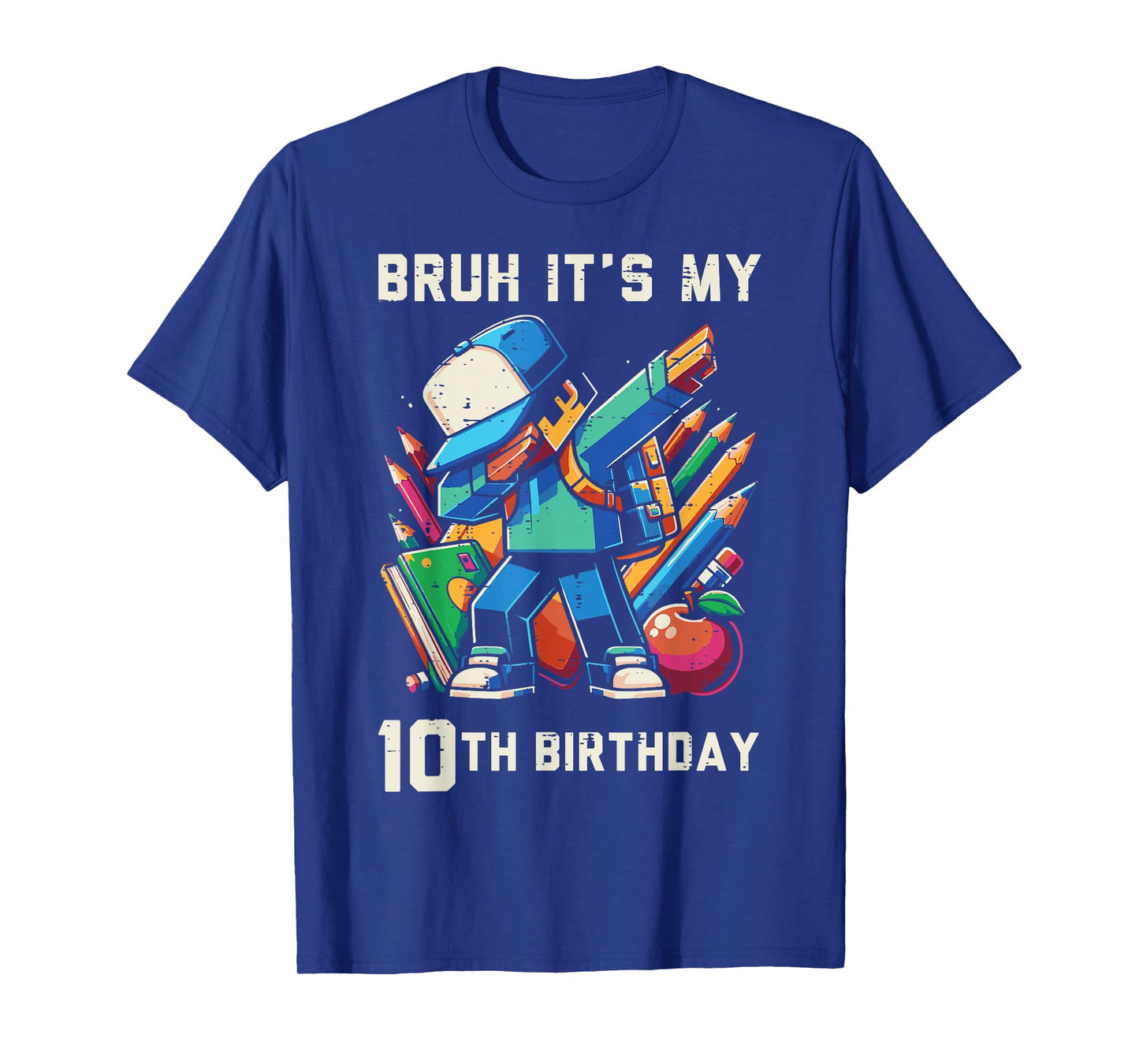 Bruh Its My 10th Birthday Pixel Dab 10 Bday Gamer Boys Kids T-Shirt