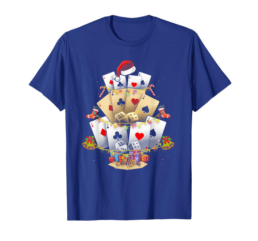 Gambling Poker Game Xmas Lighting Christmas Tree Adult T-Shirt